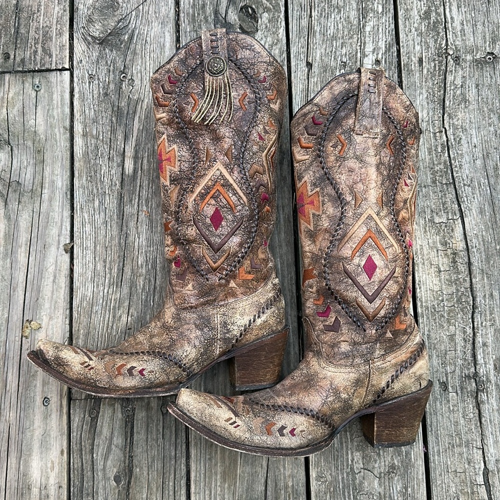 Corral Aztec Cowgirl Cowboy  Boots 9.5